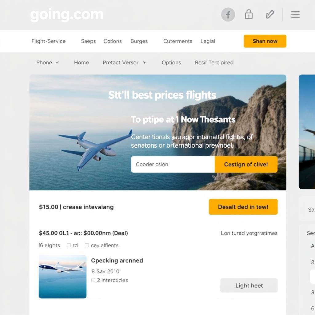 Going.com interface showing flight deal alerts for best price to travel