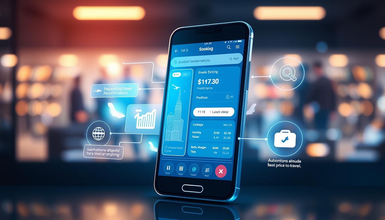 AI-powered travel booking app showing personalized best price to travel recommendations