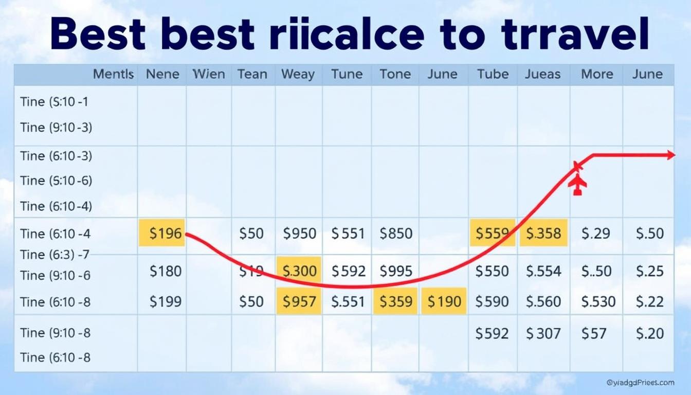 Calendar showing price differences for flexible travel dates highlighting best price to travel options
