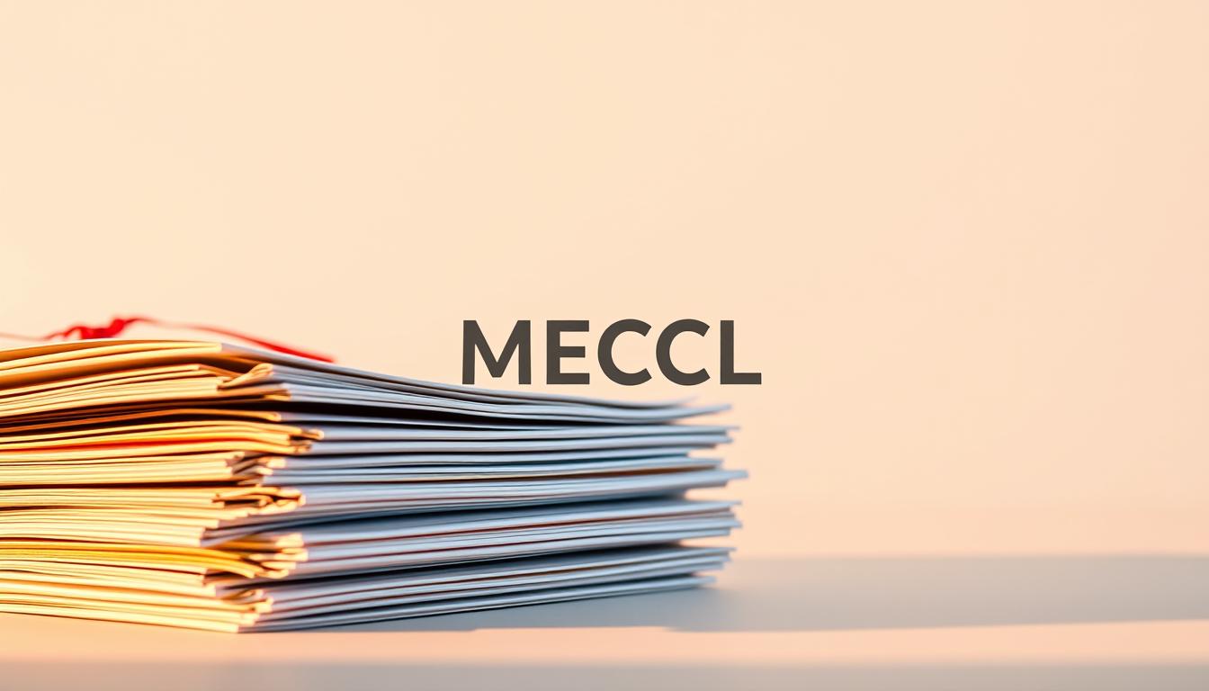 Detailed academic credentials for MECL non-executive recruitment displayed on a clean, professional backdrop. In the foreground, a stack of academic certificates and diplomas, illuminated by warm, directional lighting that casts subtle shadows. In the middle ground, a modern, minimalist illustration of the MECL logo, rendered in muted tones to complement the overall aesthetic. The background features a soft, blurred gradient, creating a sense of depth and emphasizing the primary focal points. The overall composition conveys a sense of educational excellence, institutional credibility, and a carefully curated visual harmony.