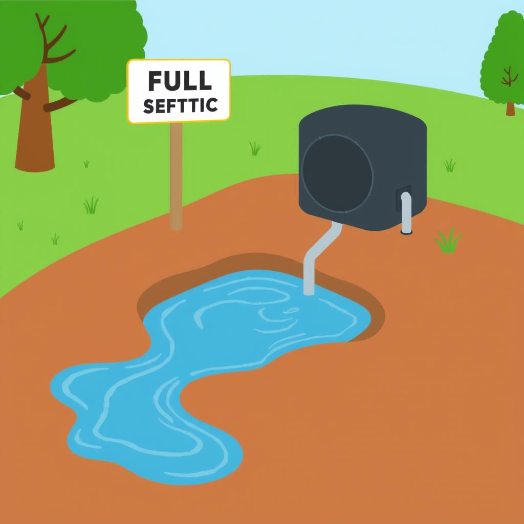 Genangan air di sekitar septic tank yang penuh