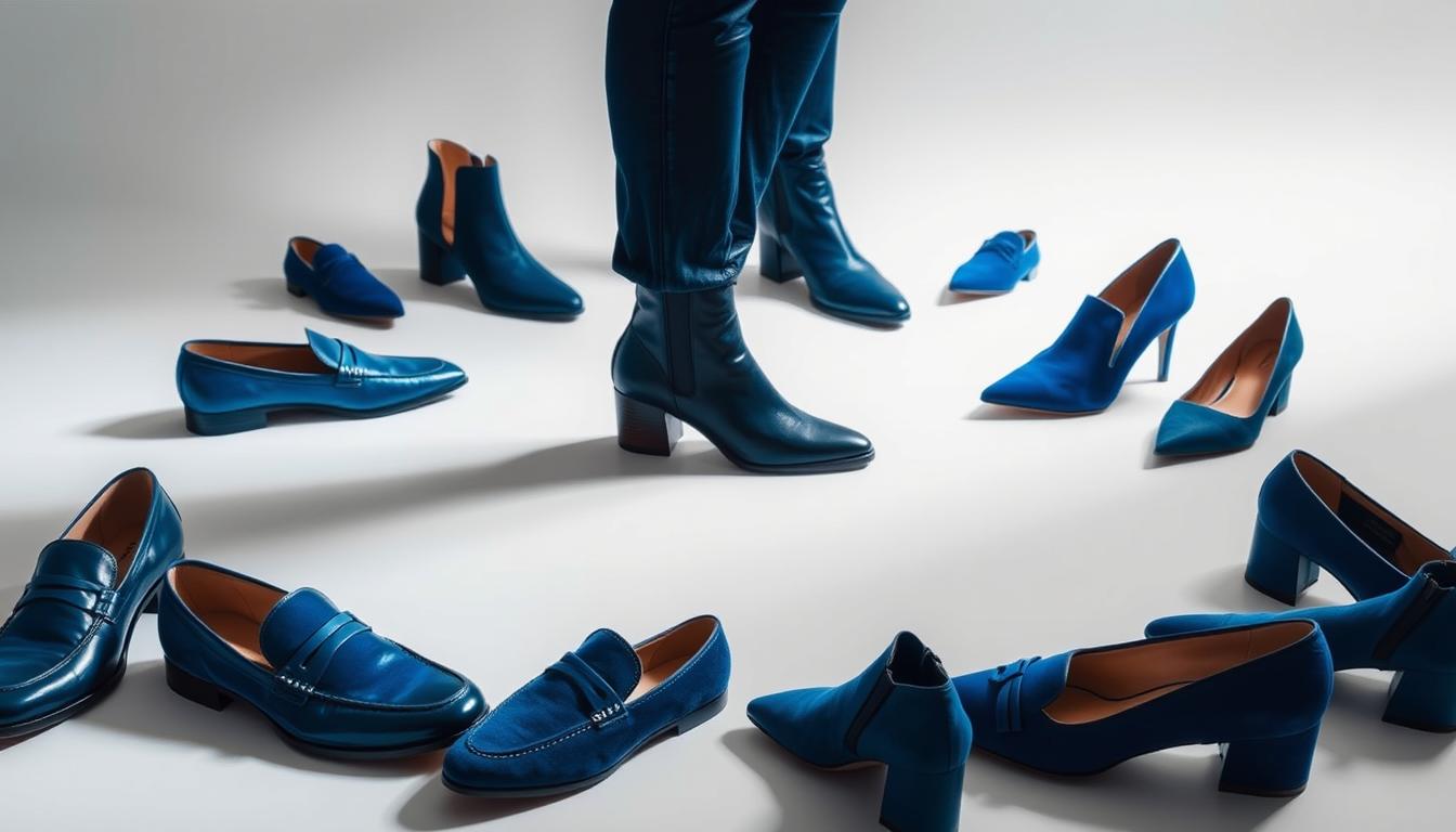 Blue designer shoes