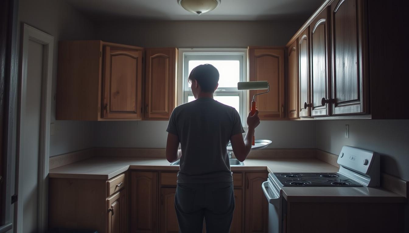 paint or stain a fresh coat of paint for a budget kitchen