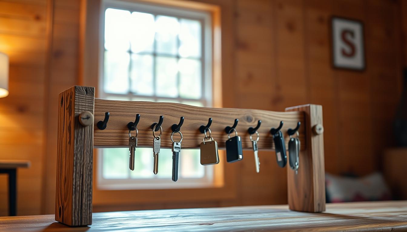 wooden key holder rack