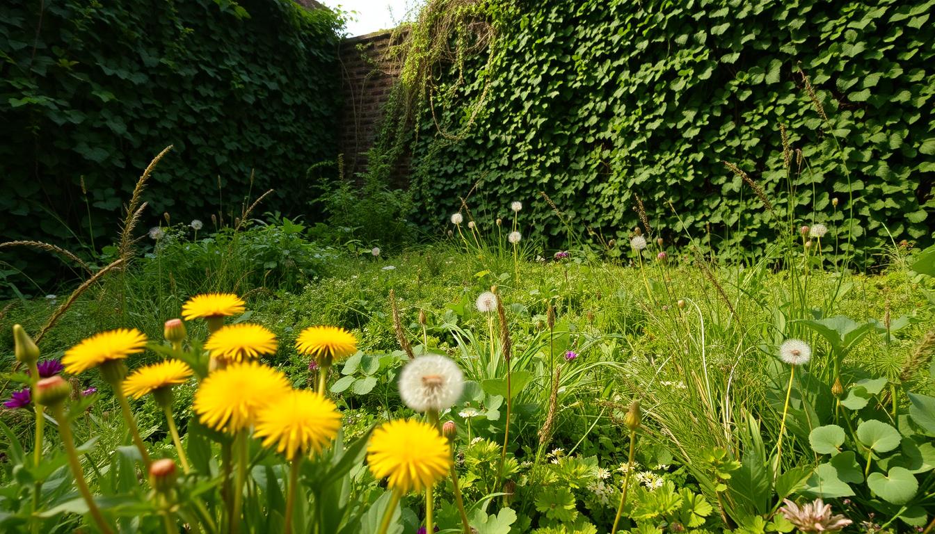 ogräs i trädgården