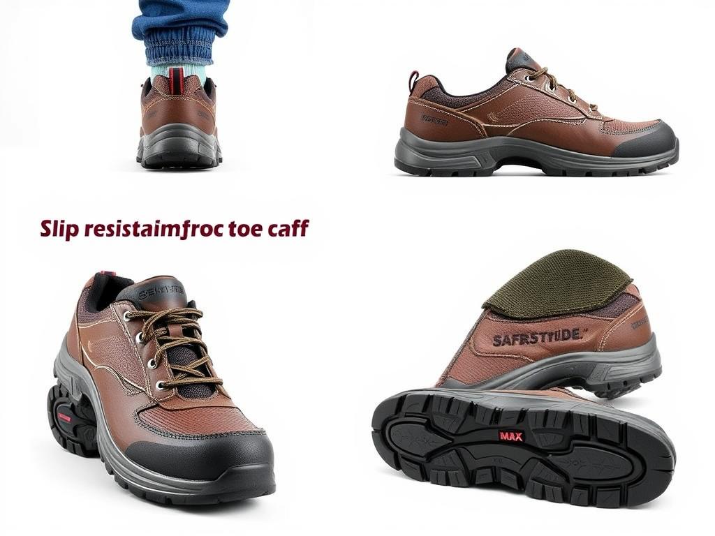 SafeStride Delivery Max shoes featuring maximum slip resistance and reinforced toe cap - Best Delivery Driver Shoes 2025