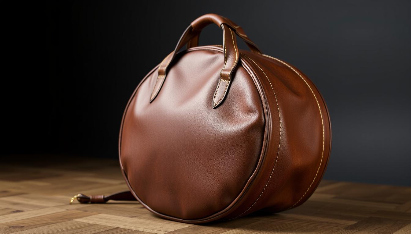Glenn Cronkhite handcrafted leather cymbal bag