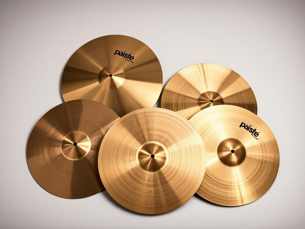 Paiste 2002 Series cymbal set showing the classic rock cymbal finish and profile