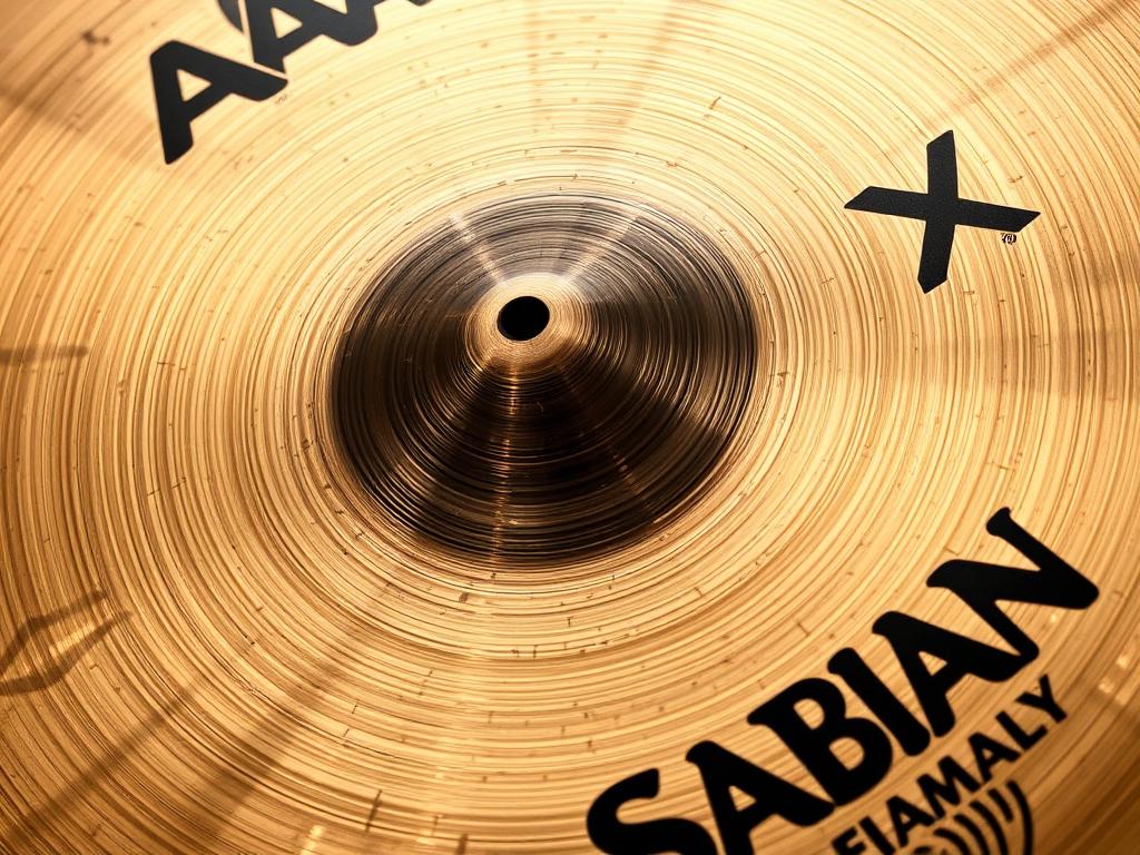 Sabian AAX X-Plosion Crash cymbal with its distinctive hammering pattern