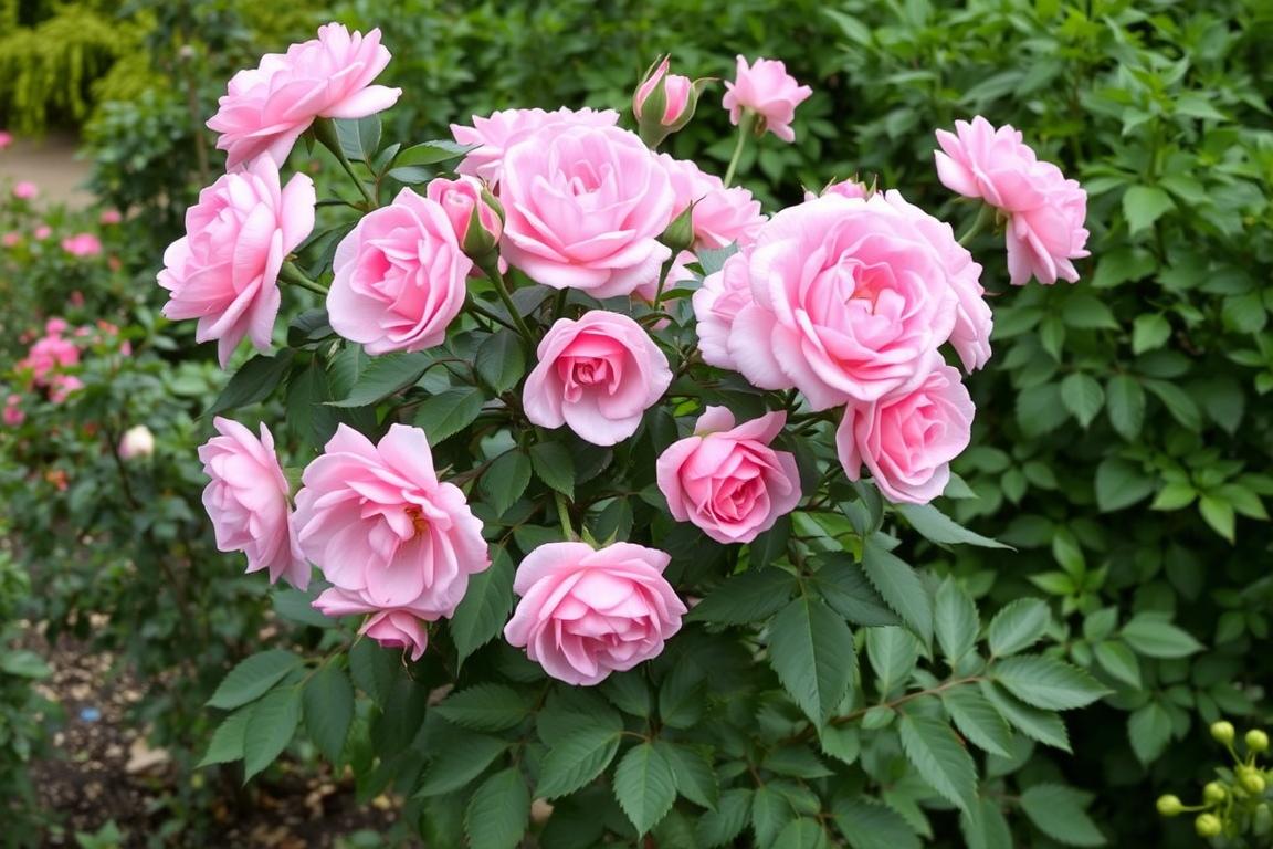Rosa Strauchrose 'Herzogin Dorothea' im Garten