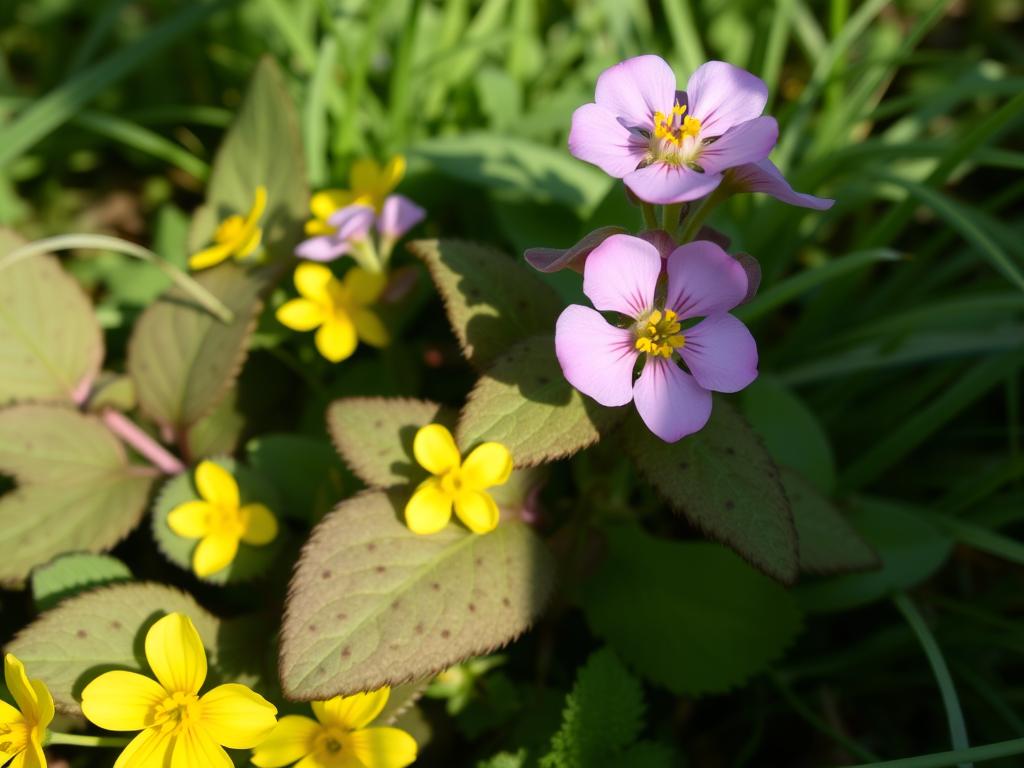 Lungenkraut und Schlüsselblume als Frühlingsblumen für halbschattige Bereiche