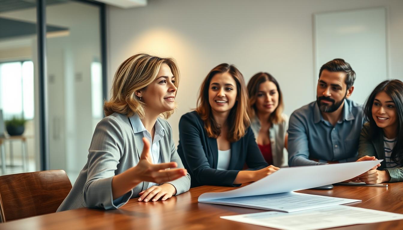 A group of angel investors gathered around a wooden table, discussing plans for funding a social enterprise. Soft, warm lighting illuminates their faces, exuding an atmosphere of thoughtful contemplation. In the foreground, a female investor gestures animatedly, while her counterparts listen intently, their expressions reflecting a genuine desire to make a positive impact. The background features a modern, minimalist office space, hinting at the professional setting of this high-stakes meeting. The scene conveys a sense of collaborative purpose, where experienced financiers lend their expertise to support innovative social initiatives.