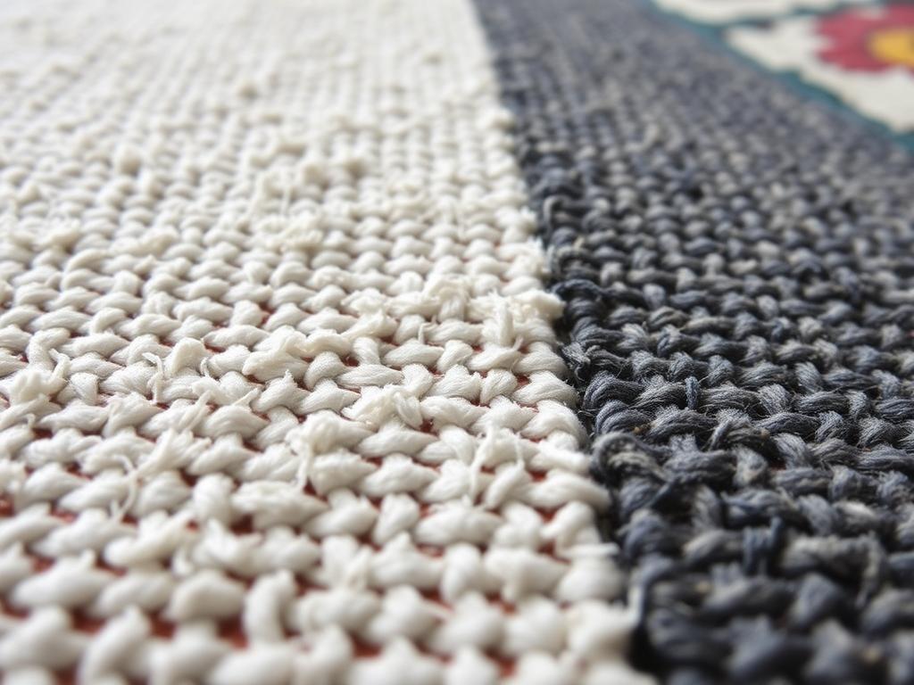 Close-up of dried Inplaise Anti Slip Rug Coating on rug backing
