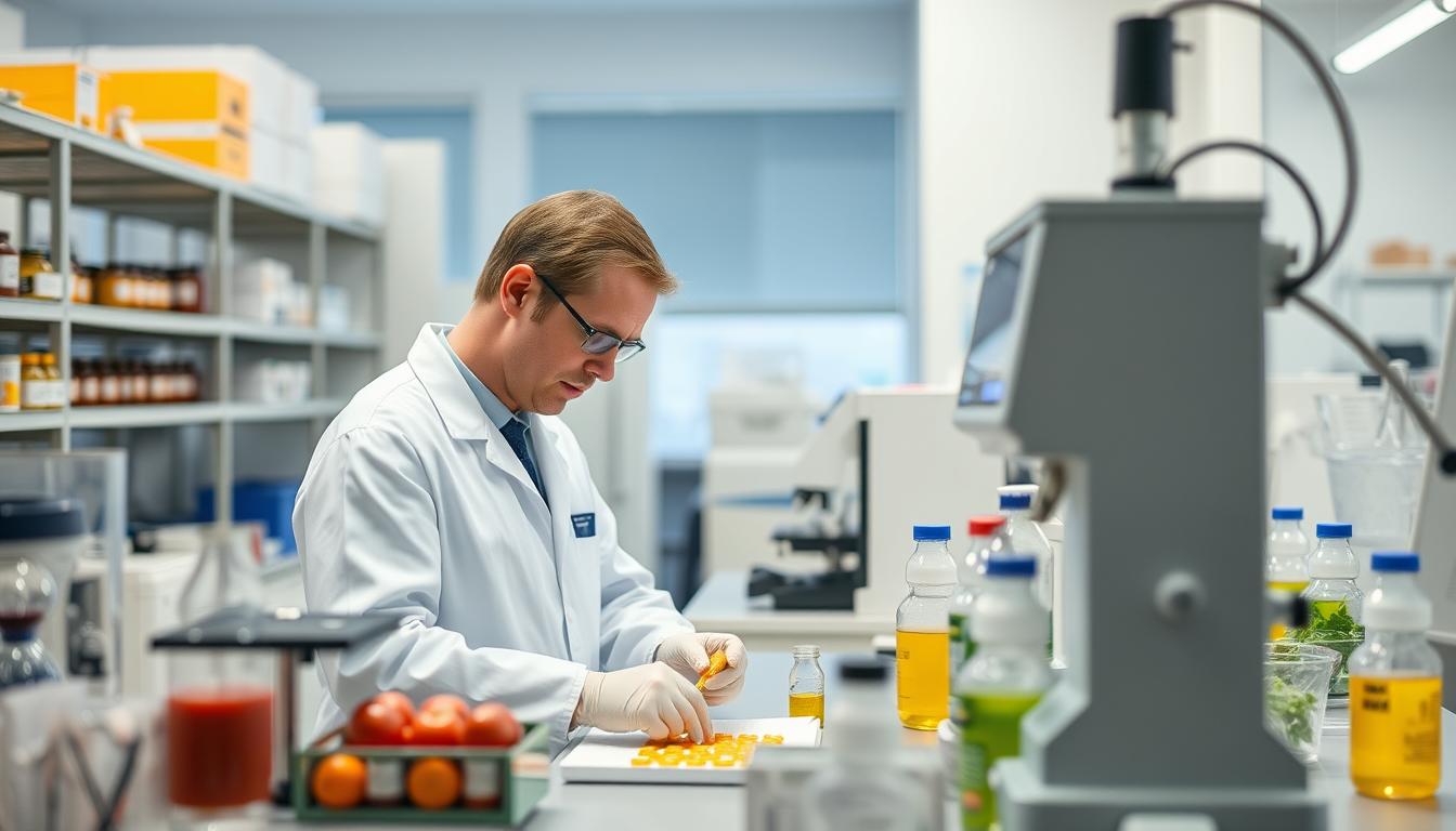 Food scientist working with CMC in laboratory setting
