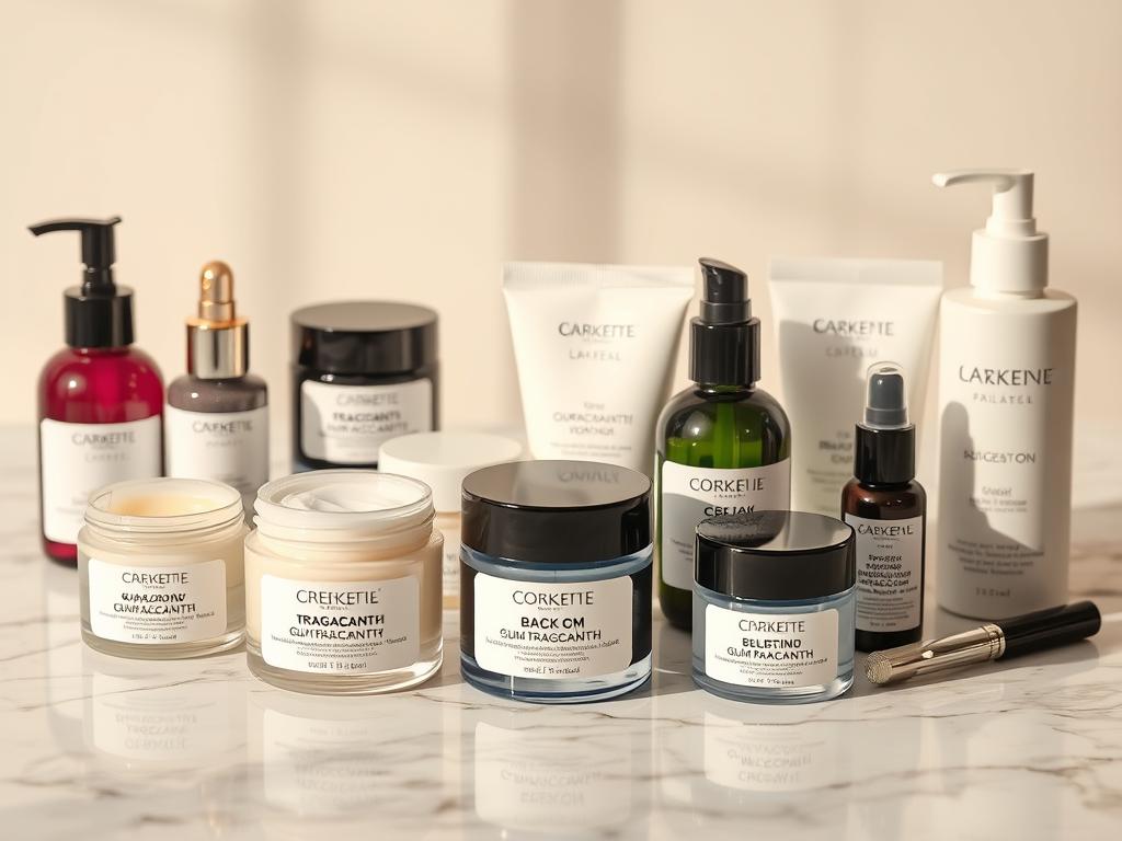 Cosmetic products formulated with Gum Tragacanth