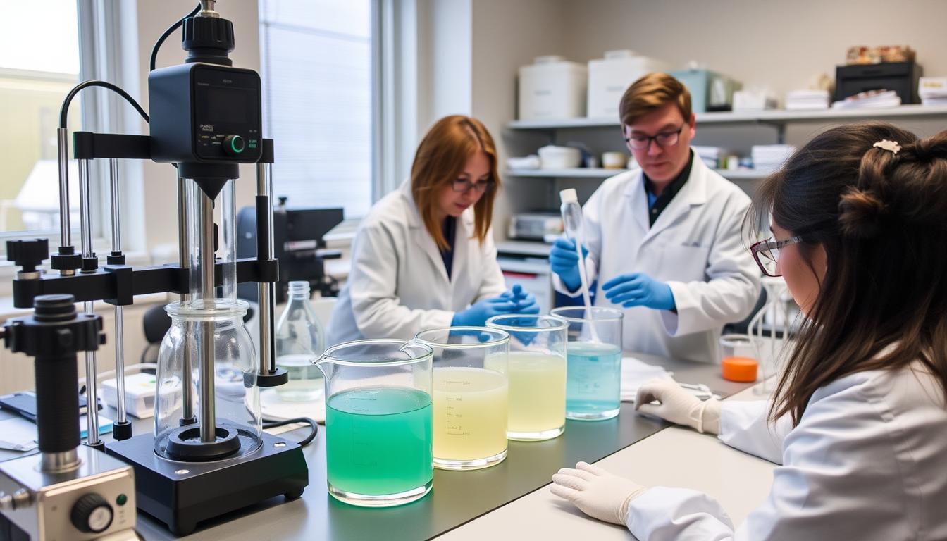 Laboratory testing of lambda carrageenan's thickening properties in different solutions