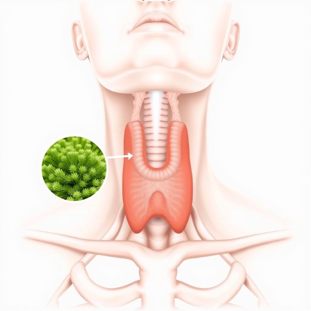 Anatomical illustration of the thyroid gland