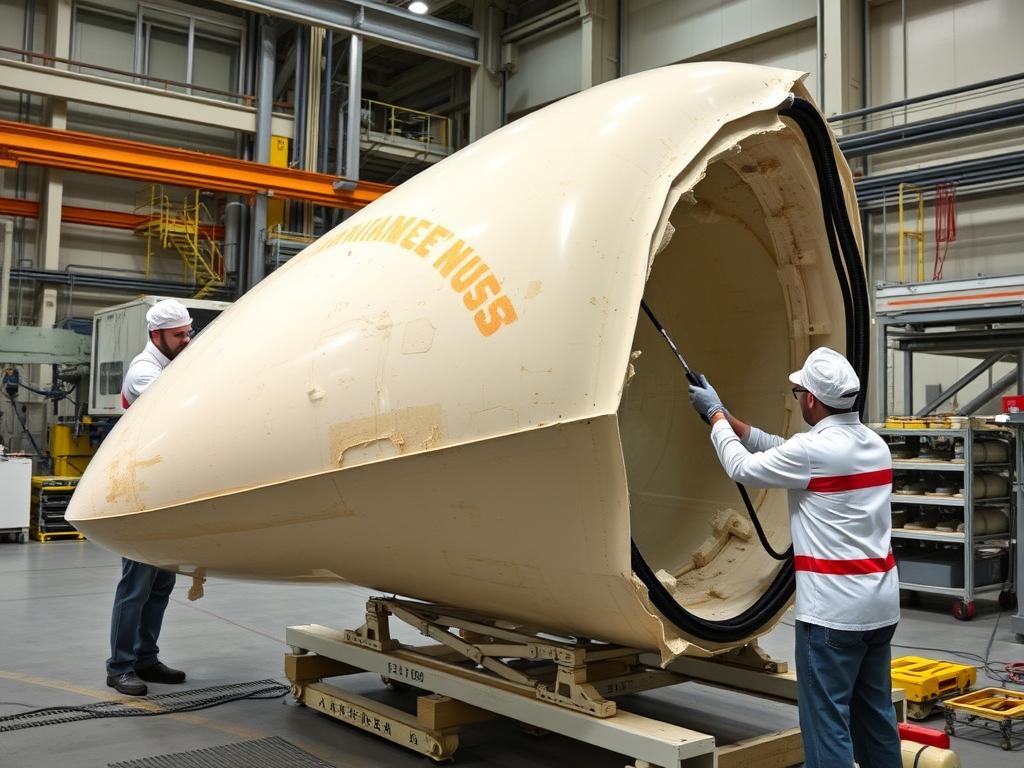 Aerospace composite part being released from mold