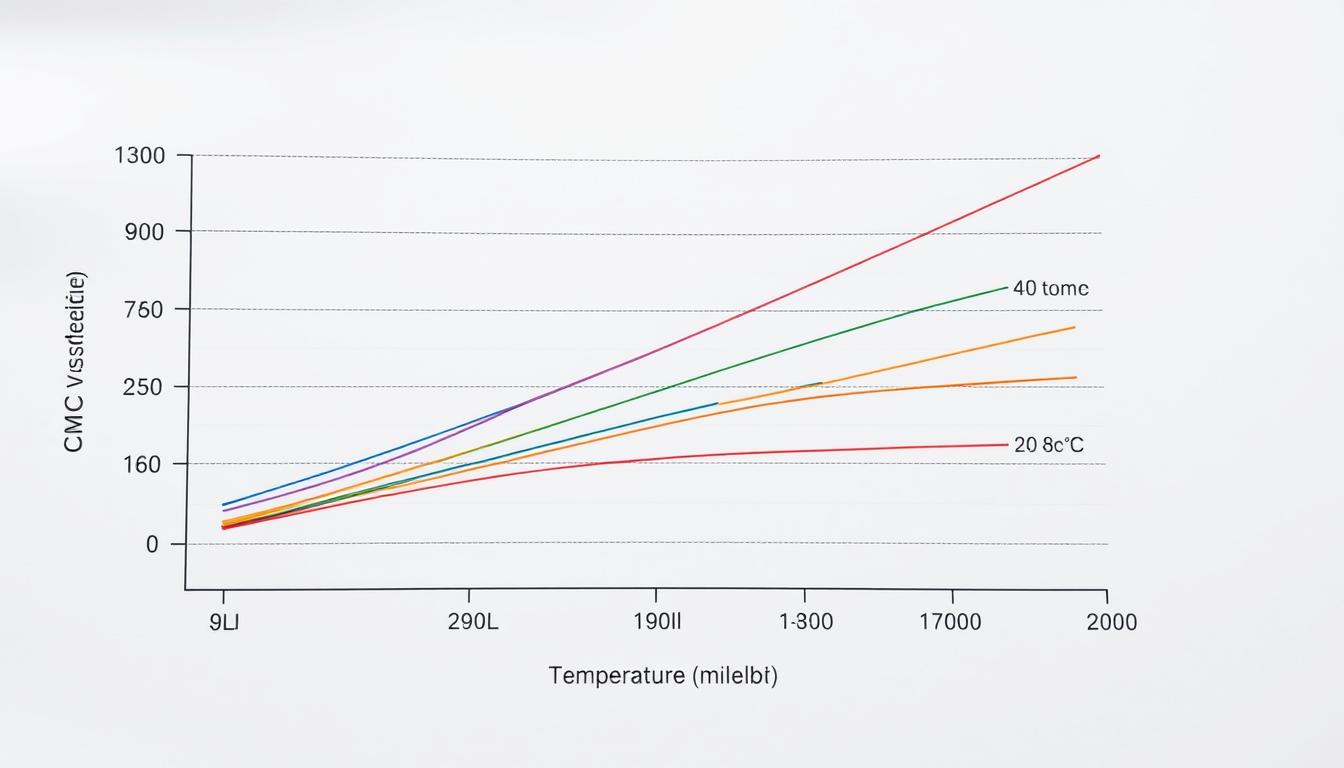 Graph showing CMC viscosity stability across different pH and temperature ranges