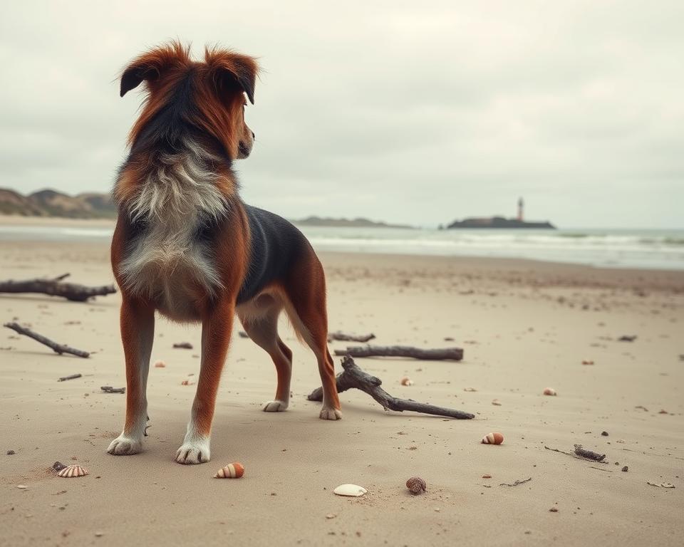 Hund am Nordseestrand
