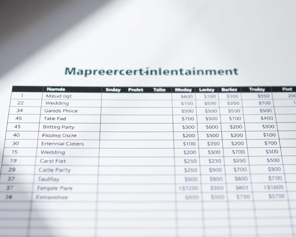 Budget-Planung für Unterhaltung