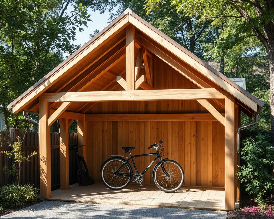 Dach Fahrradgarage Konstruktion