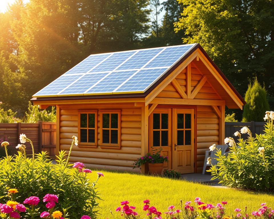 Solaranlage auf dem Gartenhaus