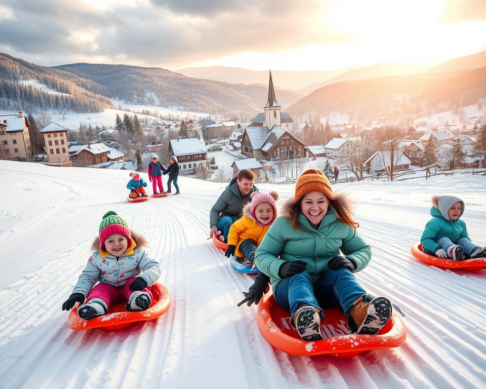 winterurlaub mit kindern rodeln deutschland