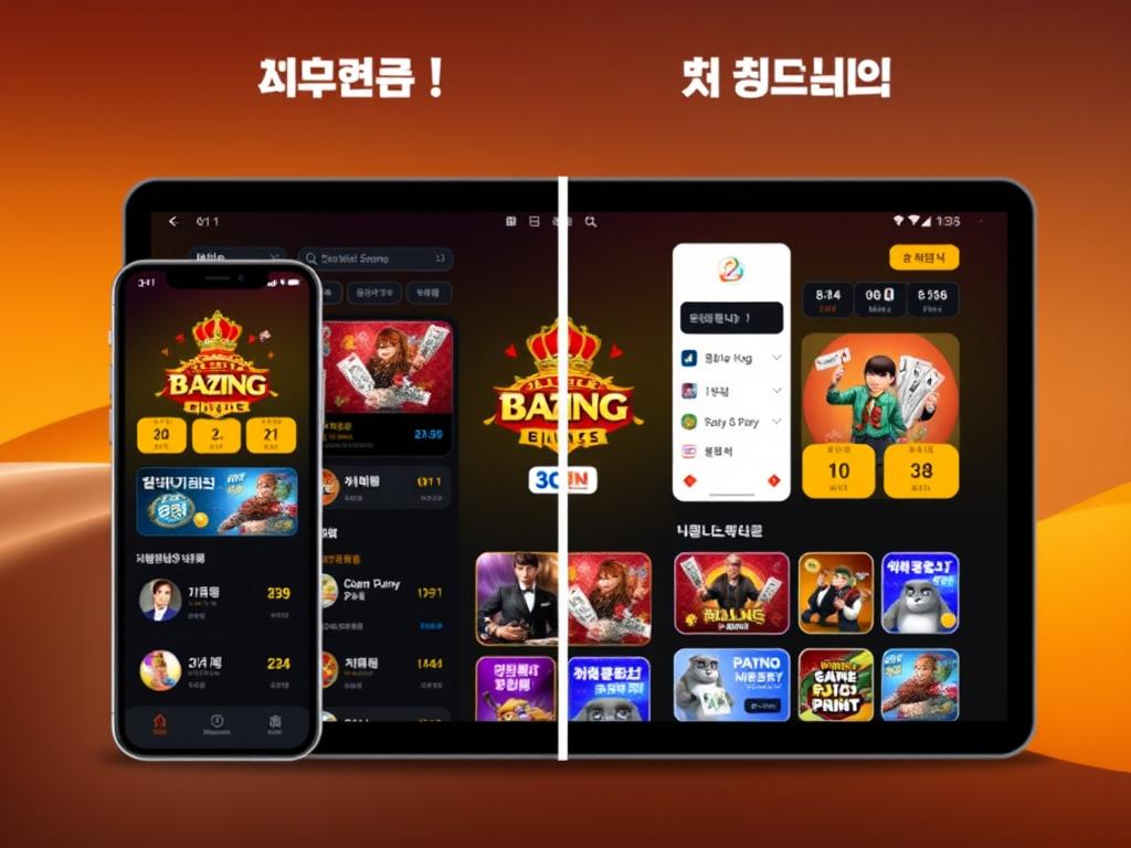 카지노파티의 모바일 및 데스크톱 인터페이스 비교