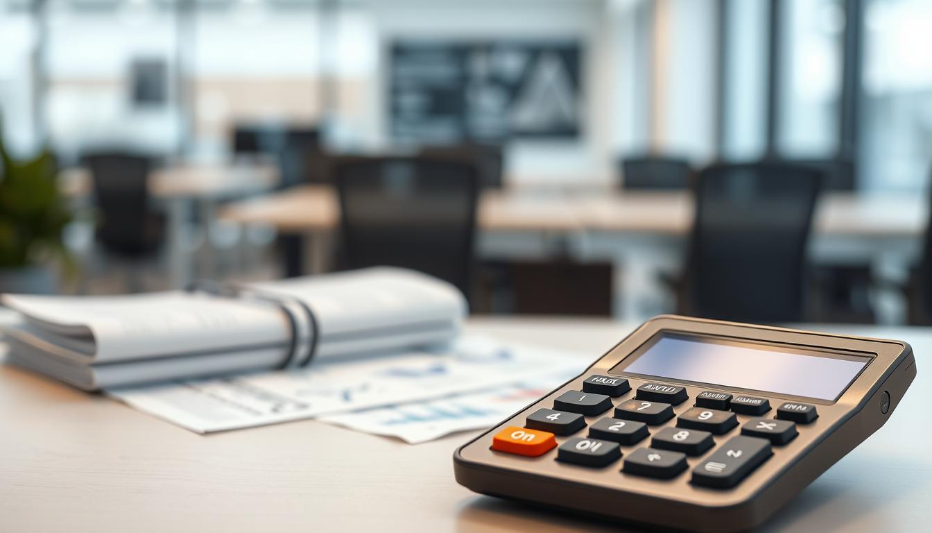 A scientific calculator displaying various advanced mathematical functions and applications, including trigonometry, statistics, and SEO Toolsm analysis. The calculator is set against a clean, minimalist backdrop with a soft, natural lighting that highlights its sleek, modern design. The foreground features the calculator's screen, showcasing its versatility in solving complex problems, while the middle ground includes a selection of scientific papers and data visualizations, suggesting the calculator's practical uses in research and analysis. The background depicts a blurred office environment, hinting at the calculator's integration into professional settings.