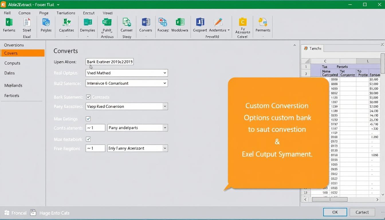 Able2Extract bank statement conversion features