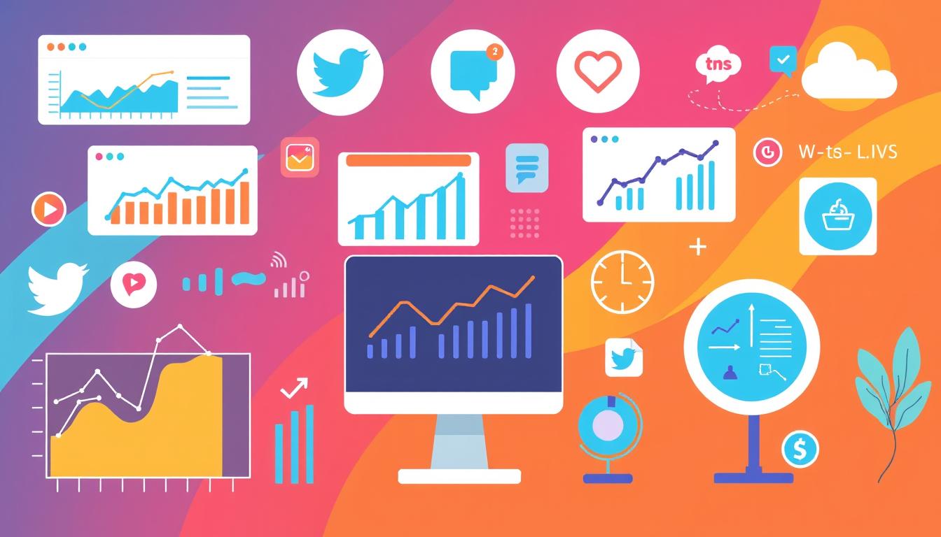 Generate an image representing social media analytics tools