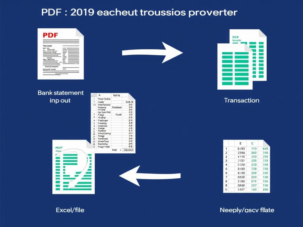 Bank statement converter workflow showing PDF to Excel conversion