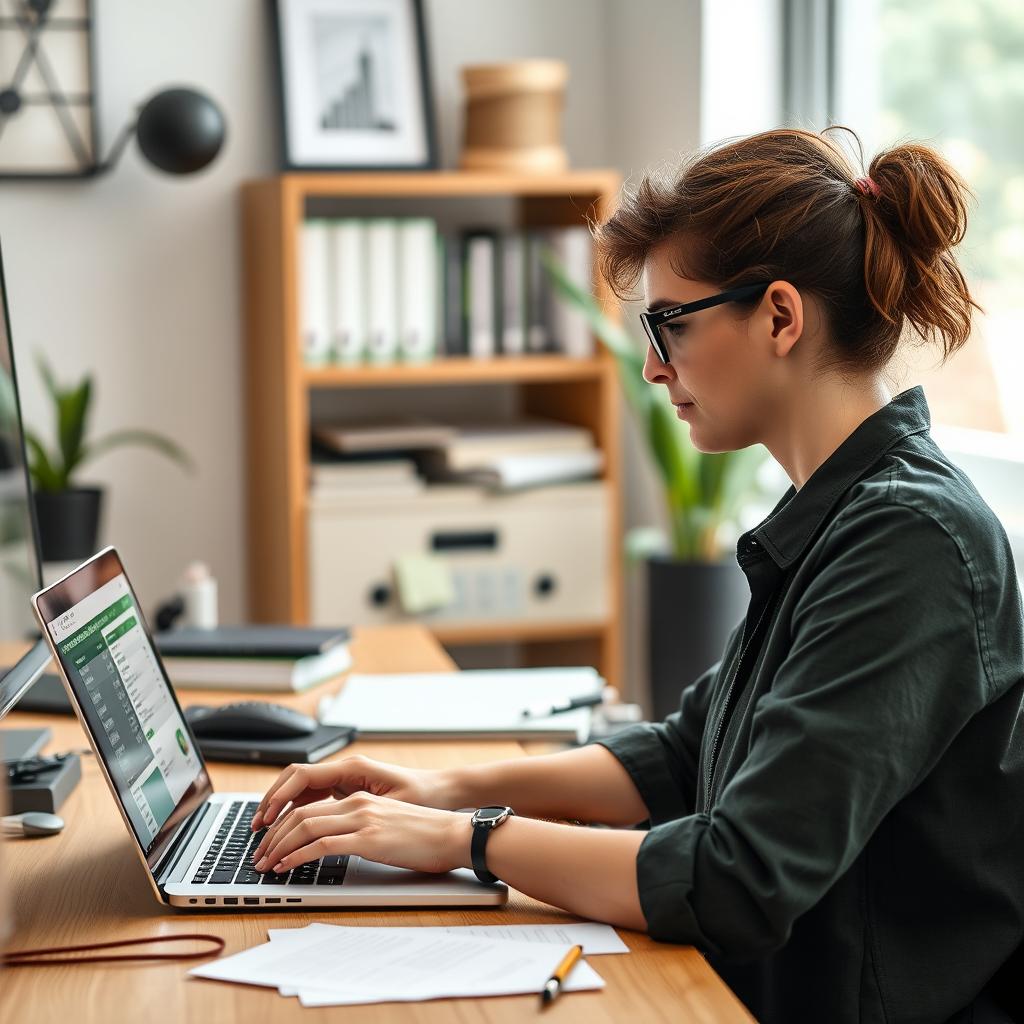 Freelancer managing finances with bank statement converter