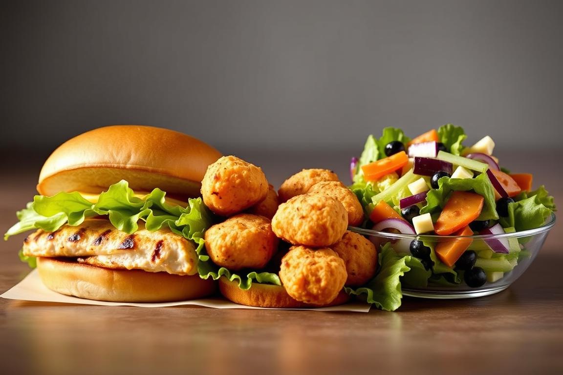 Chick-fil-A's healthier menu options including grilled chicken and salad