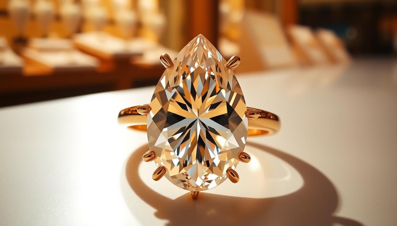 3 Carat Pear Shaped Diamond Ring – Stunning luxury 2 3 Carat Pear Shaped Diamond Ring in Fine Jewelry