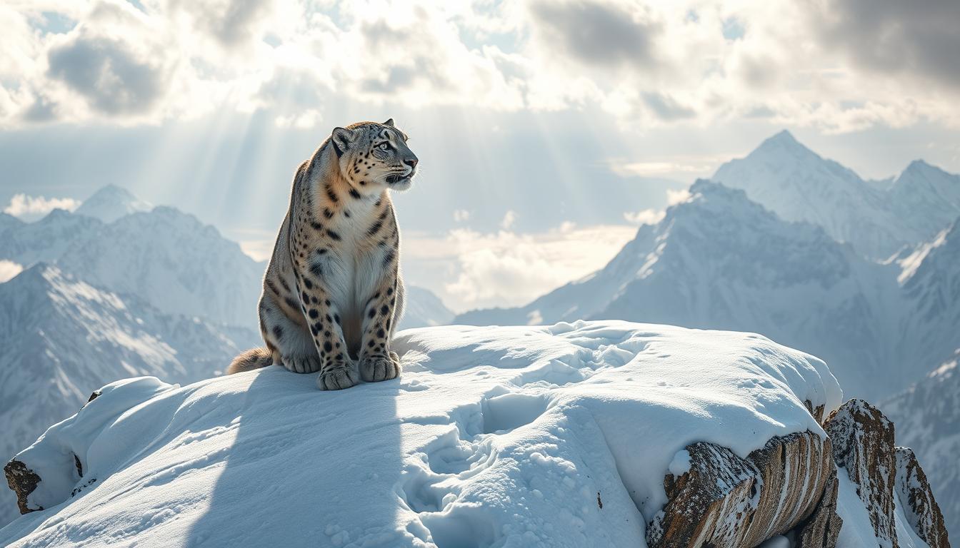 snow leopard's purrs loosen snow