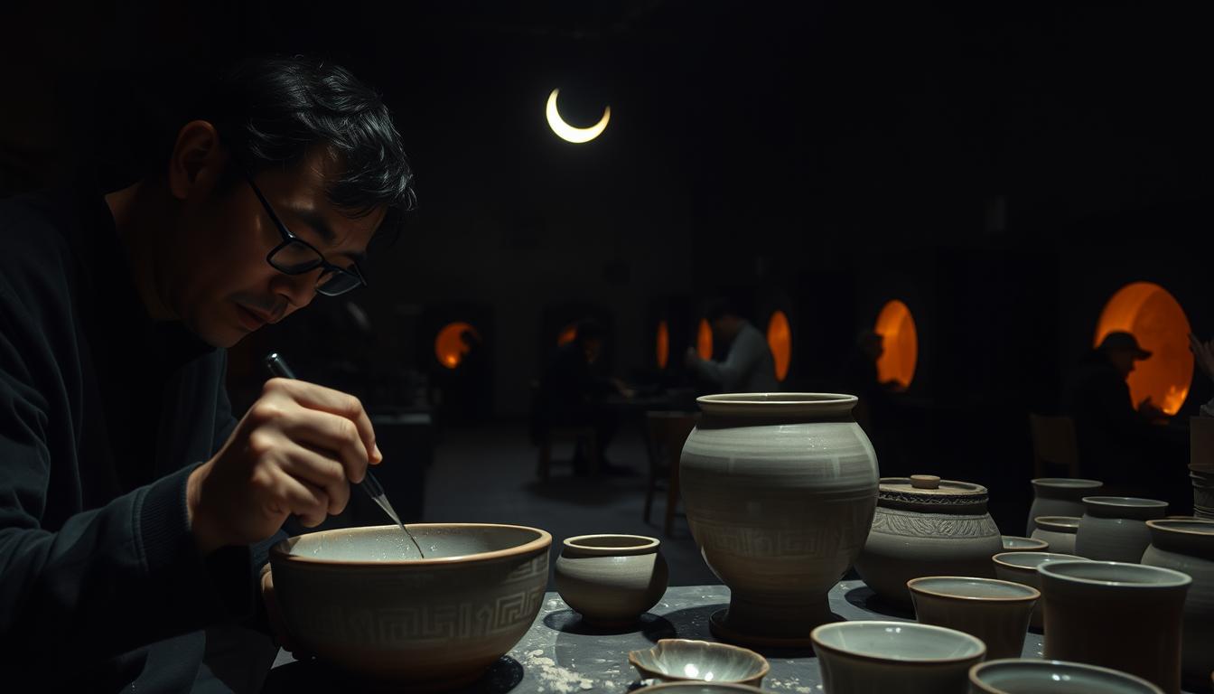 chinese potters glaze application