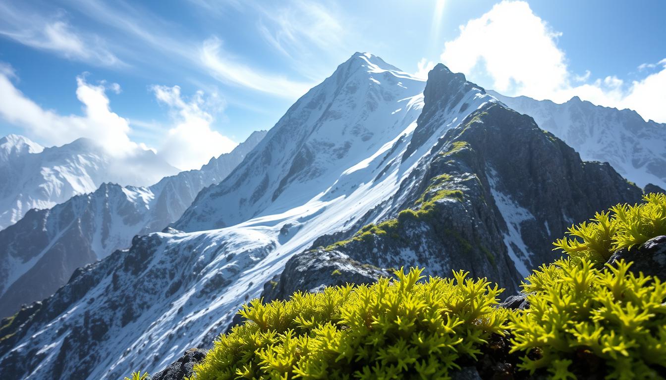 In the Himalayas, a lichen flashes UV when wet, luring mites to spread spores