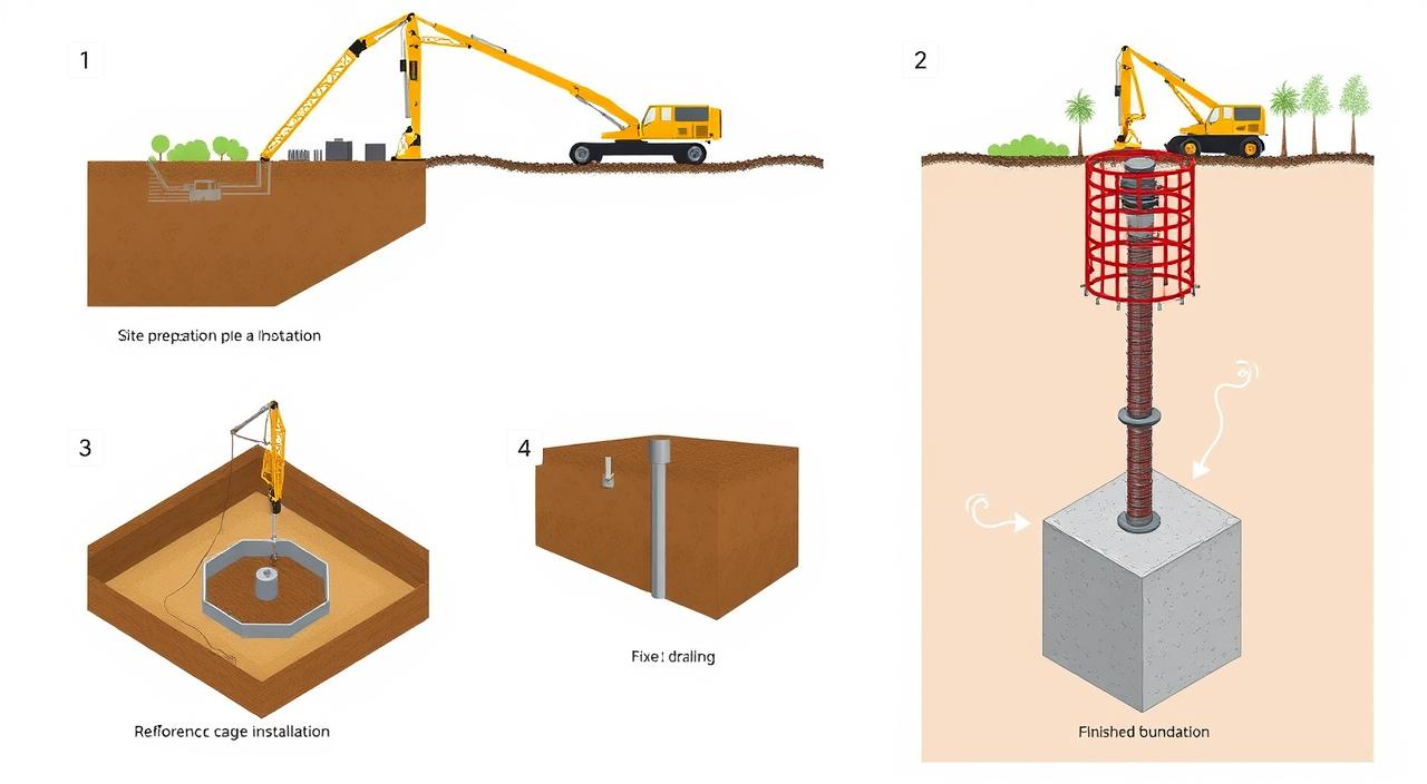 Bore Pile Mini Crane dan Gawangan Profesional 7 Tahapan proses pengerjaan bore pile dari awal hingga akhir
