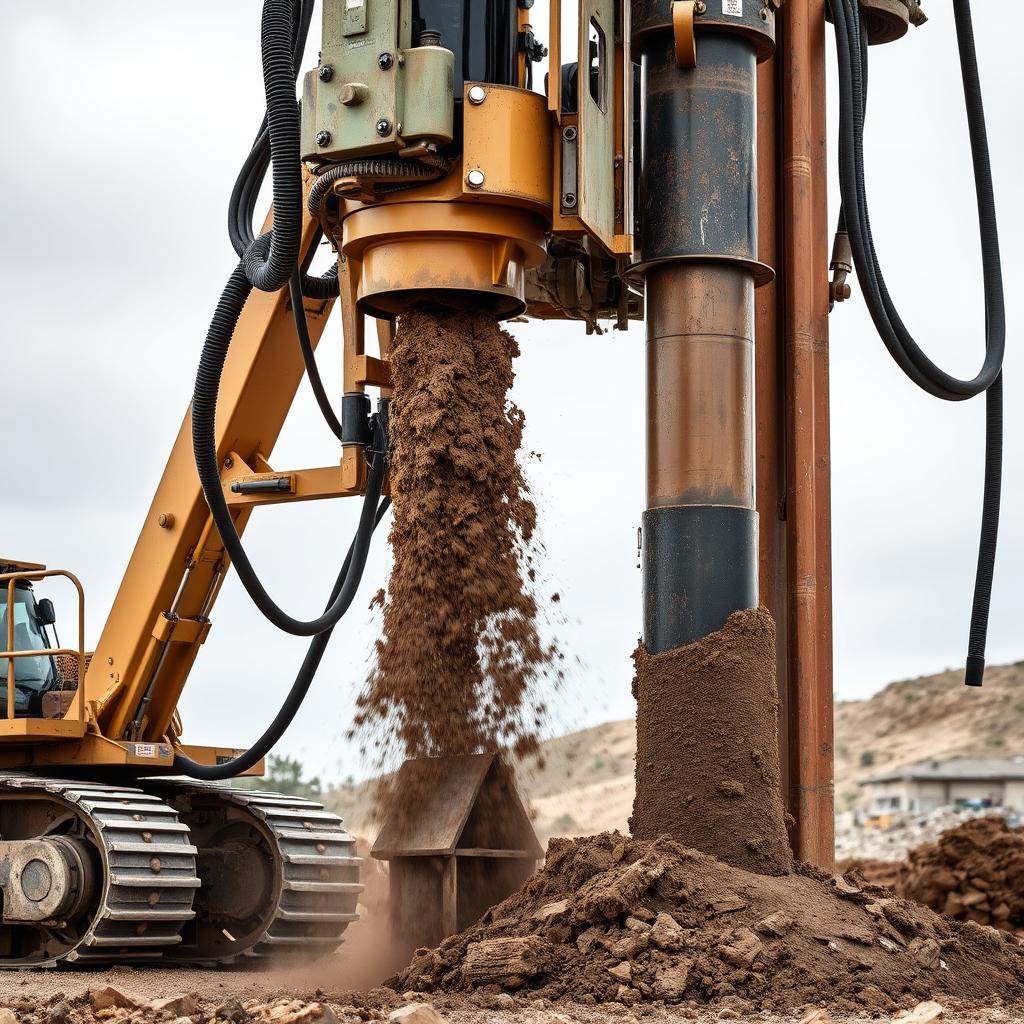 Bore Pile Hydraulic 7 Proses pengeboran dengan mesin Hydraulic Drilling Rig