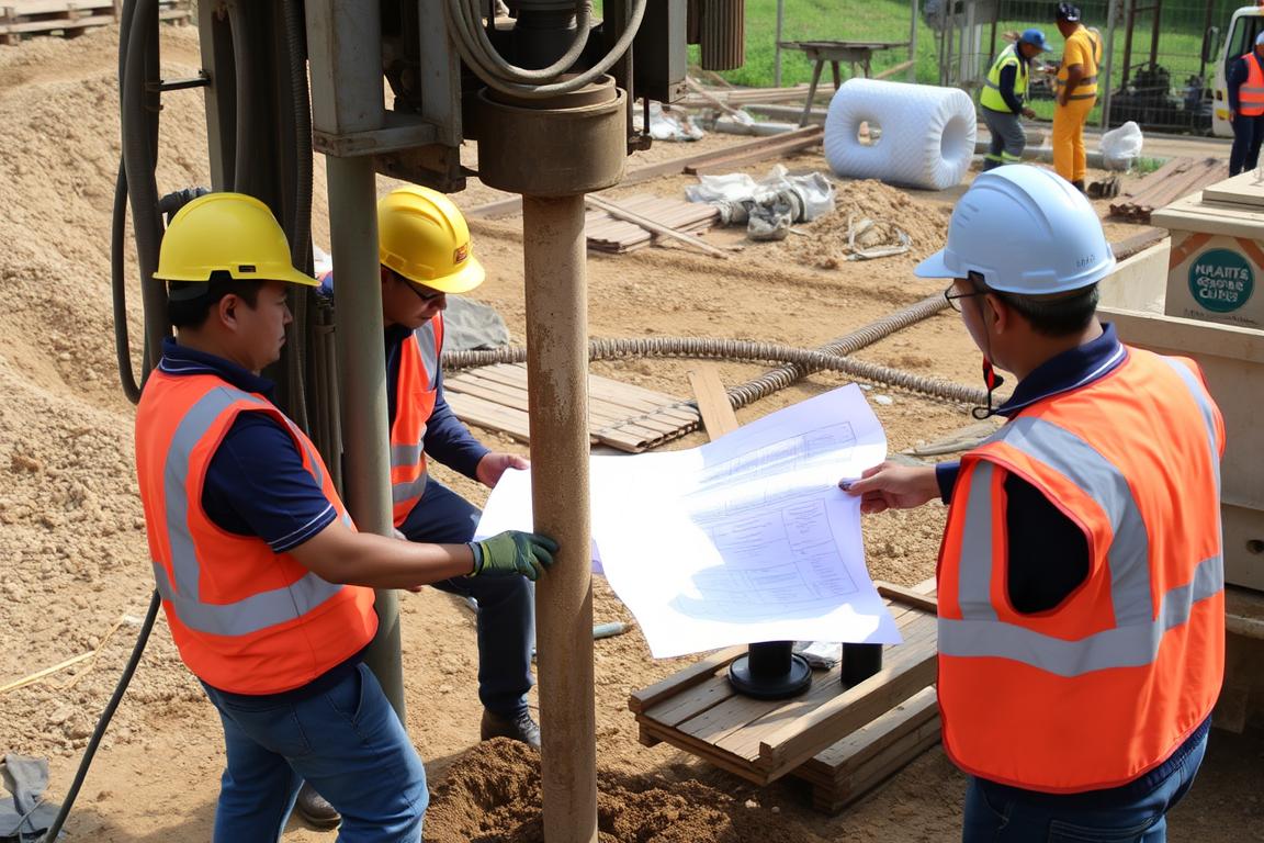 Jasa Bore Pile Pamenang 8 Tim jasa bore pile Pamenang sedang melakukan pengerjaan di lokasi proyek