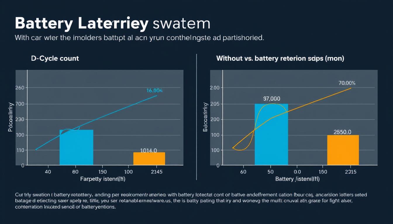 Graph showing battery lifespan comparison with and without BMS