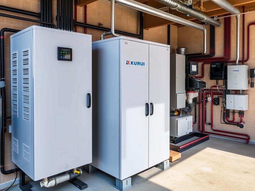 LiFePO4 battery bank with BMS in solar energy storage application