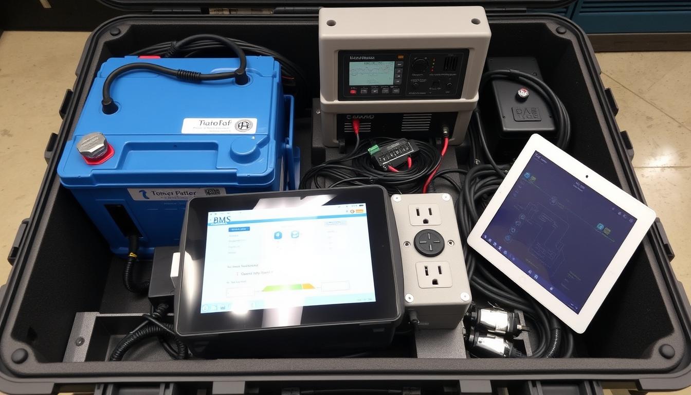 Complete battery and inverter rental kit with BMS monitoring