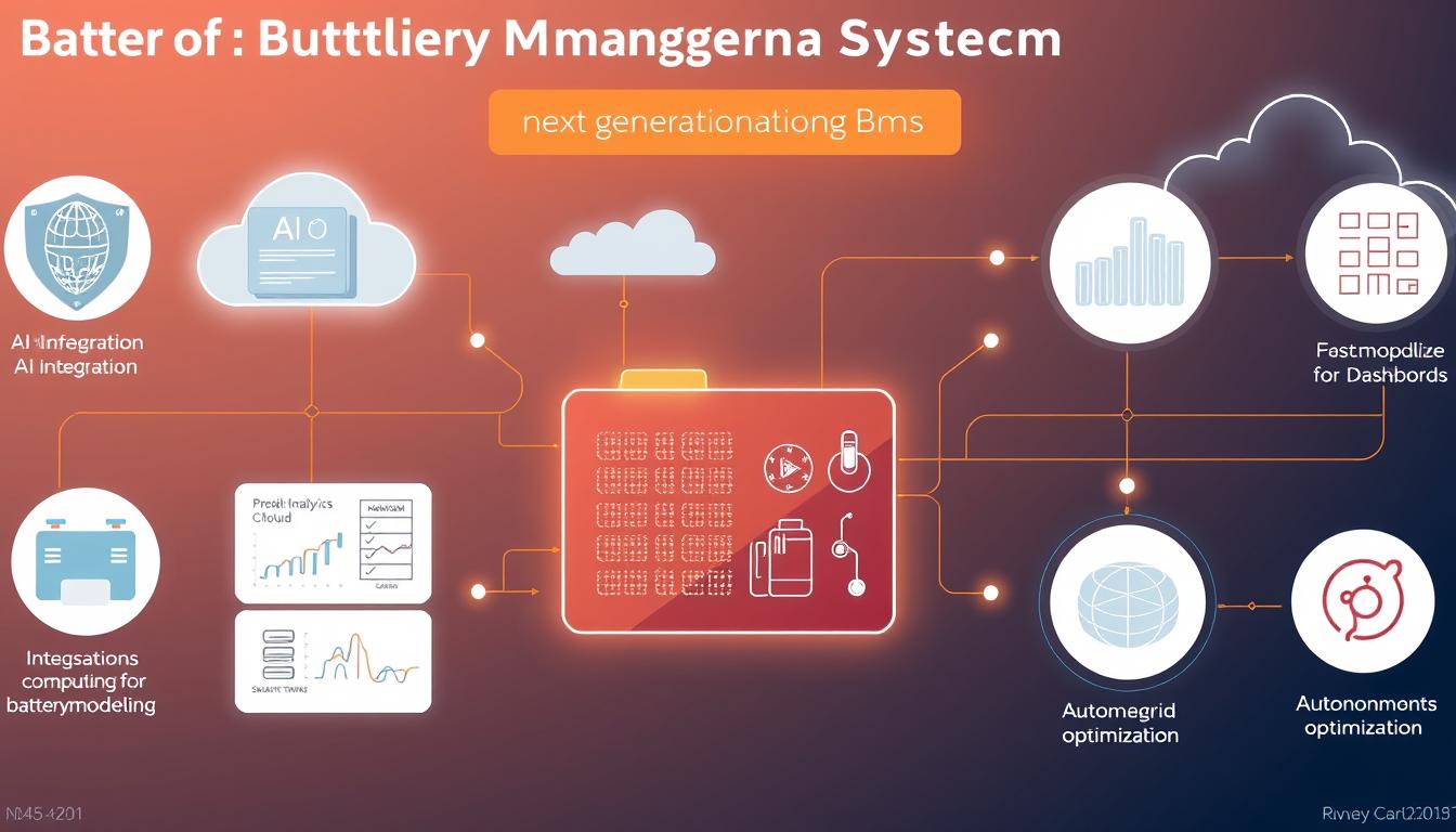 Future Battery Management System technologies showing AI integration, cloud connectivity, and advanced diagnostics
