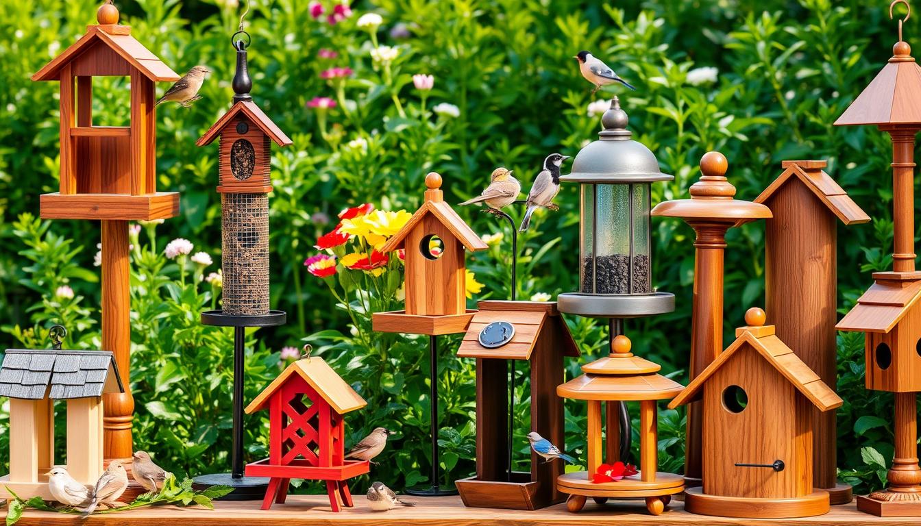 attracting birds with bird feeders