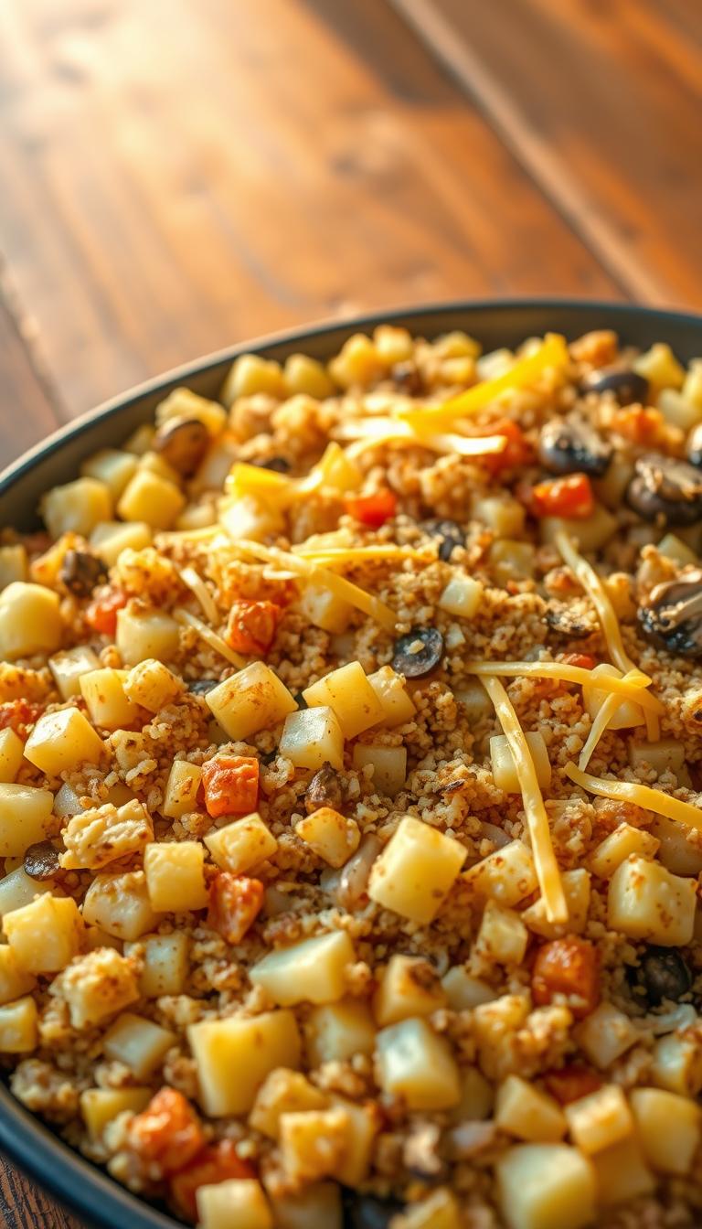 breakfast casserole with leftover starches