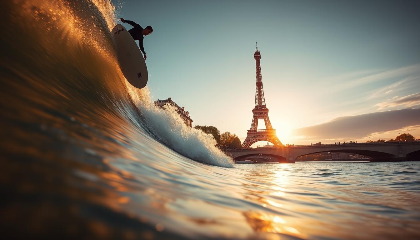 Kauli Vaast surf la Seine