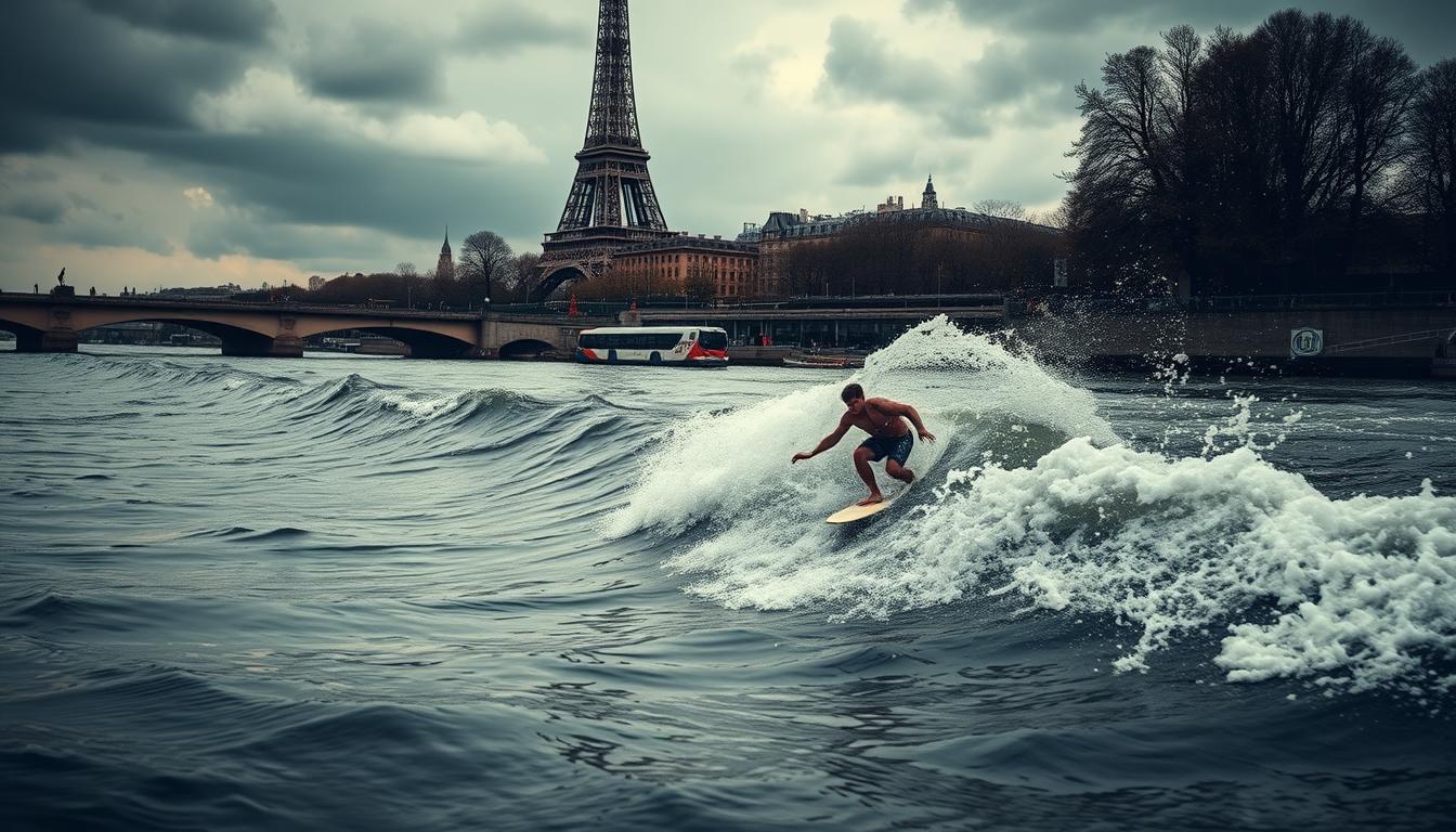 Kauli Vaast surf la Seine